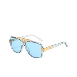 Secret Lives Unisex Square Sunglasses with UV Protected Lens Transparent gray blue glasses-image-16