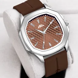 VIRAKTI Women Brass Asymmetric Dial & Regular Straps Analogue Watch With H-27-BROWN-image-72