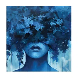 RANDOM Blue & White Modern Abstract Canvas Wall Art-image-27
