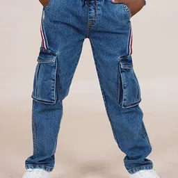 KiddoPanti Boy Mid-Rise Straight Fit Low Distress Light Fade Acid Wash Stretchable Jeans-image-10