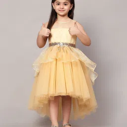 Toy Balloon kids Girls Sequin Waistline Net Gown Maxi Dress-image-109