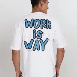 COLOR HUNT Typography Printed Pure Cotton Slim Fit T-shirt-image-65
