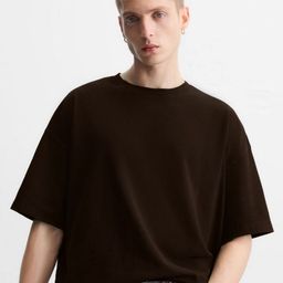 THE BEETEL HOUSE Drop-Shoulder Sleeves Oversized Cotton T-shirt-image-67