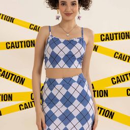 BAESD Printed Shoulder Straps Top With Skirt-image-82