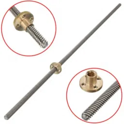 350mm Trapezoidal 4 Start Lead Screw 8mm Thread 2mm Pitch Lead Screw with Copper Nut-27