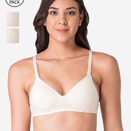 KOMLI Pack of 3 Off White T-shirt Bra Lightly Padded-58
