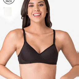 KOMLI Pack of 2 Black & White T-shirt Bra Lightly Padded-image-61