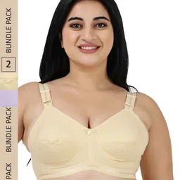 LADYLAND Women Plus Size Pack of 2 Assorted Cotton T-shirt Bra - Full Coverage-picture-17