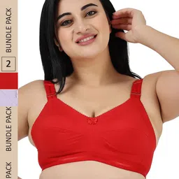 LADYLAND Pack Of 2 Assorted Non Padded Full Coverage All Day Comfort Cotton T-shirt Bra-2