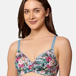 Triumph Printed Lightly Padded Non-Wired All Day Comfort Seamless T-shirt Bra-21