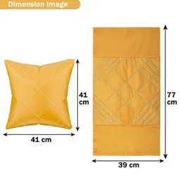 RUBOXA Yellow Set of 7 Checked Square Cushion Covers image 4