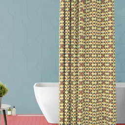 ArtzFolio Yellow & Red Printed Waterproof Shower Curtain-9