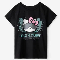 The Souled Store Girls Graphic Printed Round Neck Cotton T-Shirt-image-71