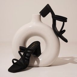 JM Looks Women Strappy Square Toe Block Heels Sandals-picture-0