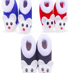 TARUN CHILDCARE Kids Pack of 3 Cotton Booties-picture-6