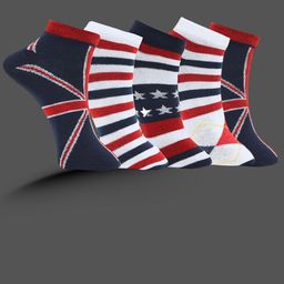 MJE Men Pack Of 5 Patterned Ankle Length Socks-image-102