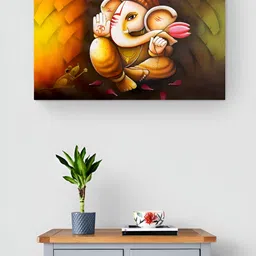 Tushaco Handicrafts Yellow & White 1 Piece Canvas Religious Wall Paintings-image-25
