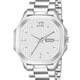 THE SHOPOHOLIC Men Asymmetric Printed Dial Analogue Watch ARABIC SILVER-picture-46