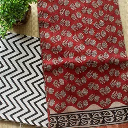 Weaves of Tradition Floral Block Printed Cotton Silk Unstitched Dress Material-picture-17