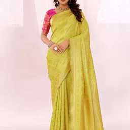 Florence Ethnic Motifs Woven Design Zari Banarasi Saree-image-36