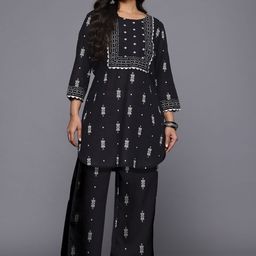 A PLUS BY AHALYAA Printed Tunic & Palazzos Co-Ord Set-picture-6