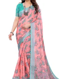Moda Rapido Women Floral Print Cotton Blend Designer Saree-picture-38