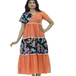 Silselah Women Printed Fit & Flare Dress-image-4
