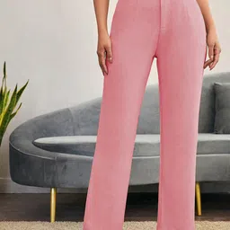 KERI PERRY Women Relaxed Straight Leg High-Rise Trousers-image-33