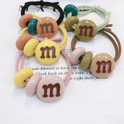 DN ENTERPRISES Women Set Of 10 Letter M Ponytail Holder Elastic Rubber Bands-36