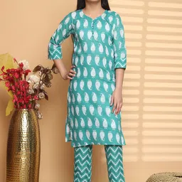 Vetrokart Girls Paisley Printed Kurta with Trouser-picture-8