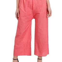 PINOVO Women Floral Embroidered Cotton Pleated Trousers-image-88