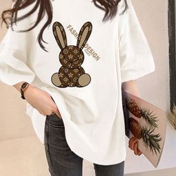 KPOP Women Printed Drop-Shoulder Sleeves T-shirt-image-66