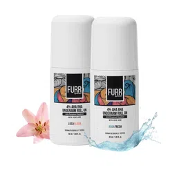 FURR BY PEE SAFE Lushflora & Aqua Fresh Set Of 2 4% AHA BHA Underarm Roll On - 40 ml Each-26