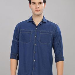 7TH LEGION Regular Fit Denim Cotton Casual Shirt-image-68