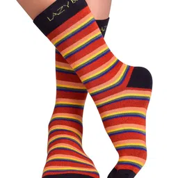 Lazy Bums Unisex Striped Above Ankle Length Socks-13