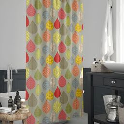 ArtzFolio Green & Yellow Printed Waterproof Shower Curtain-image-45
