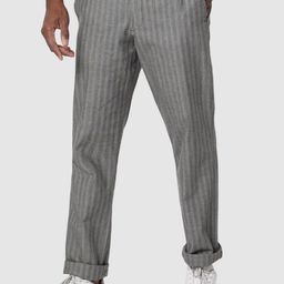 GAP Men Striped Slim Fit Low-Rise Flat-Front Regular Trousers-picture-8