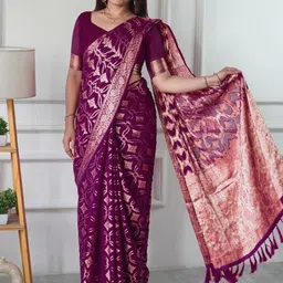 HERE&NOW Woven Design Zari Art Silk Heavy Work Kota Saree-picture-13