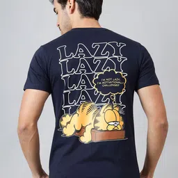 Free Authority Men Garfield Graphic Printed Round Neck Cotton T-shirt-image-24