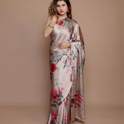 kriyafashion Floral Printed Satin Saree-10