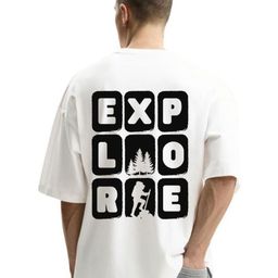 Fashnobic Typography Printed Drop-Shoulder Sleeves Round Neck Cotton Oversized T-shirt-picture-30