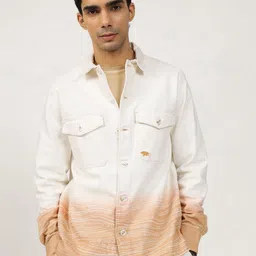 Andamen Casual Men Cotton Elastane Twill Overshirt-image-5