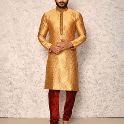 RANAK Men Woven Design Festive Straight Kurta-image-12