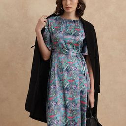 RAREISM Floral Print Fit & Flare Midi Dress-picture-27