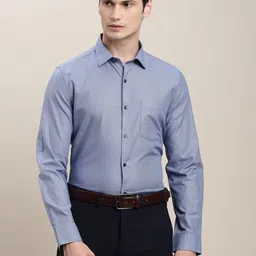 Turtle Classic Textured Spread Collar Formal Pure Cotton Shirt-image-93