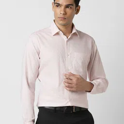 Van Heusen Textured Spread Collar Long Sleeves Pure Cotton Formal Shirt-image-84