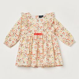 Juniors by Lifestyle Floral Print Puff Sleeve Fit & Flare Dress-image-86