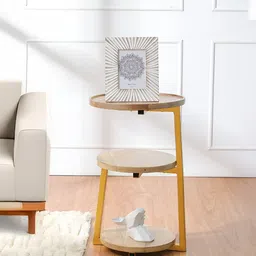 THREADVIBE LIVING Brown Modern 3-Tiered Mango-Wood Coffee Side End Tables-picture-15