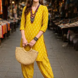 Lookmark Geometric Printed Straight Kurta With Salwar-picture-26