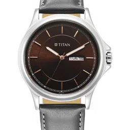 Titan Men Round Dial & Leather Straps Analogue Watch 1870SL04-54